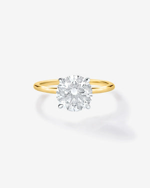 Stunning 2.72ct Round Lab Diamond Engagement Ring – Elegant Ultra Thin 14K Gold Solitaire.