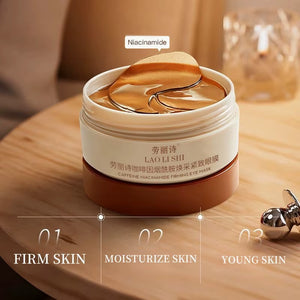 A Box of 60 Caffeine Nicotinamide Radiant Firming Eye Masks, Rich in Ingredients Beneficial for the Body, Can Be Used on the Entire Face, Releasing Eye Strain at Any Time, Moisturizing, Firming, Alcohol-Free, Suitable for All Skin Types, Unisex