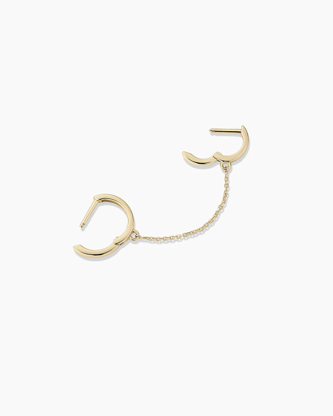 14K Gold Rose Double Huggie