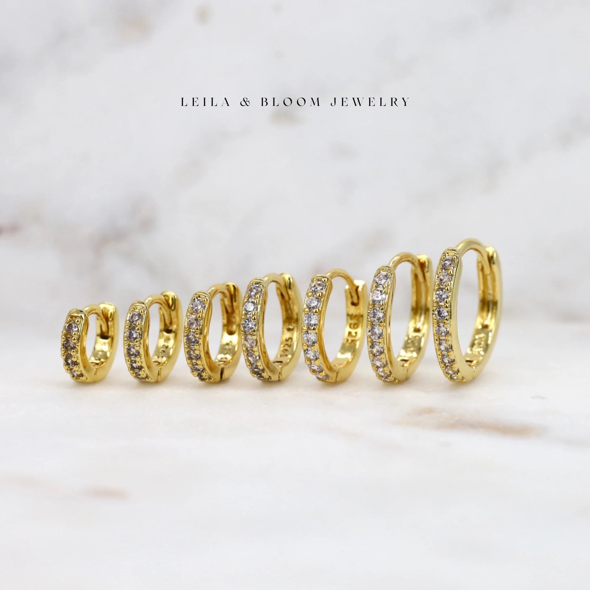 Gold Huggie Hoop Earrings | Dainty Pave Small Hoops | 18K Gold Filled | Gift for Her | Conch Helix