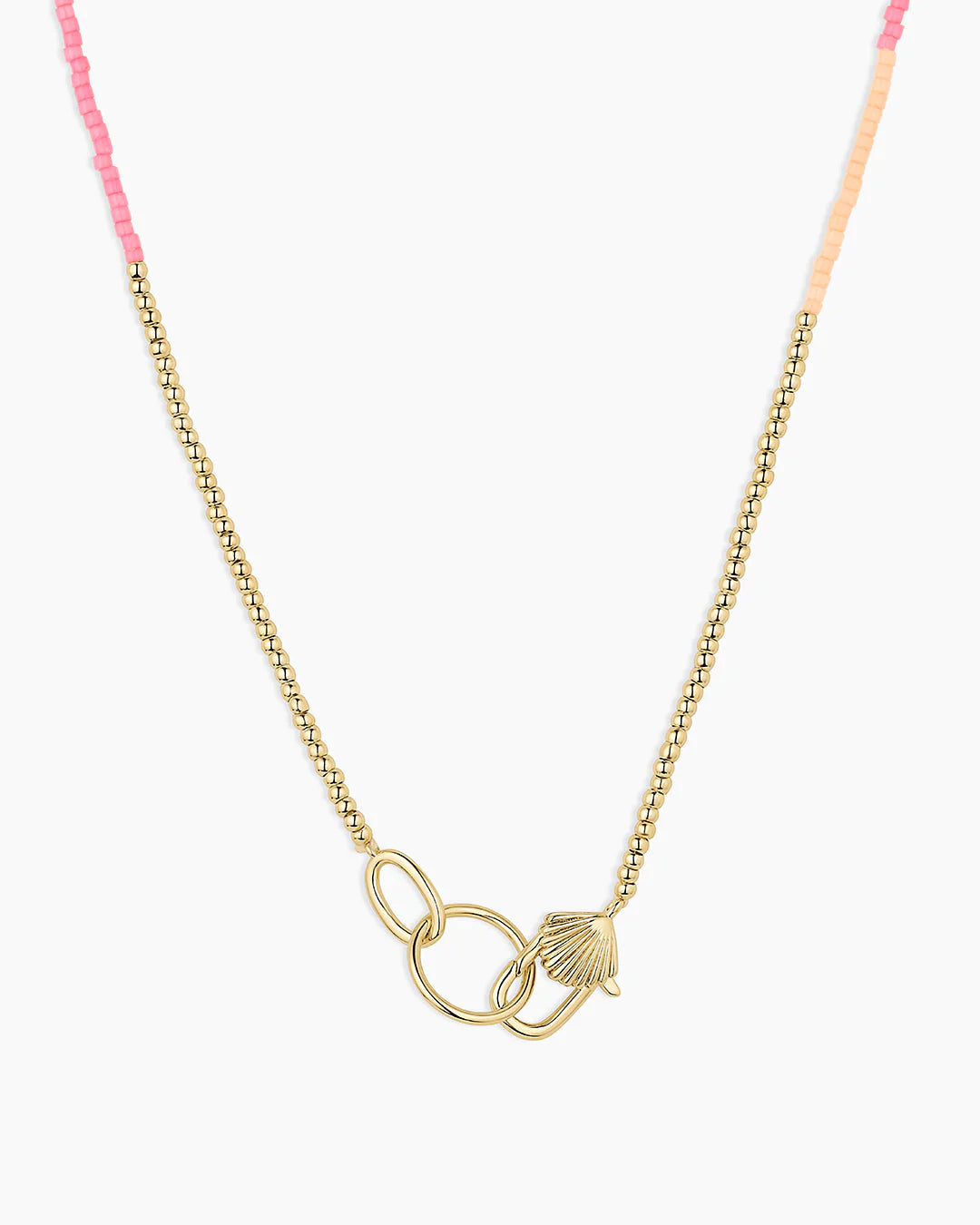 Scallop Padlock Sunset Necklace NikNenz™ Premium Gold & Diamonds
