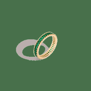 Lab Grown Green Emerald Baguette Eternity Ring NikNenz™ Premium Gold & Diamonds