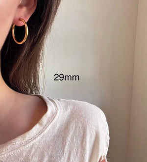Elegant 18K Gold Filled Minimalist Hoop Earrings - Perfect Everyday Gift for Her.