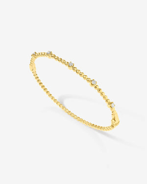 Exquisite Diamond Bead Bangle - Elevate Your Elegance.