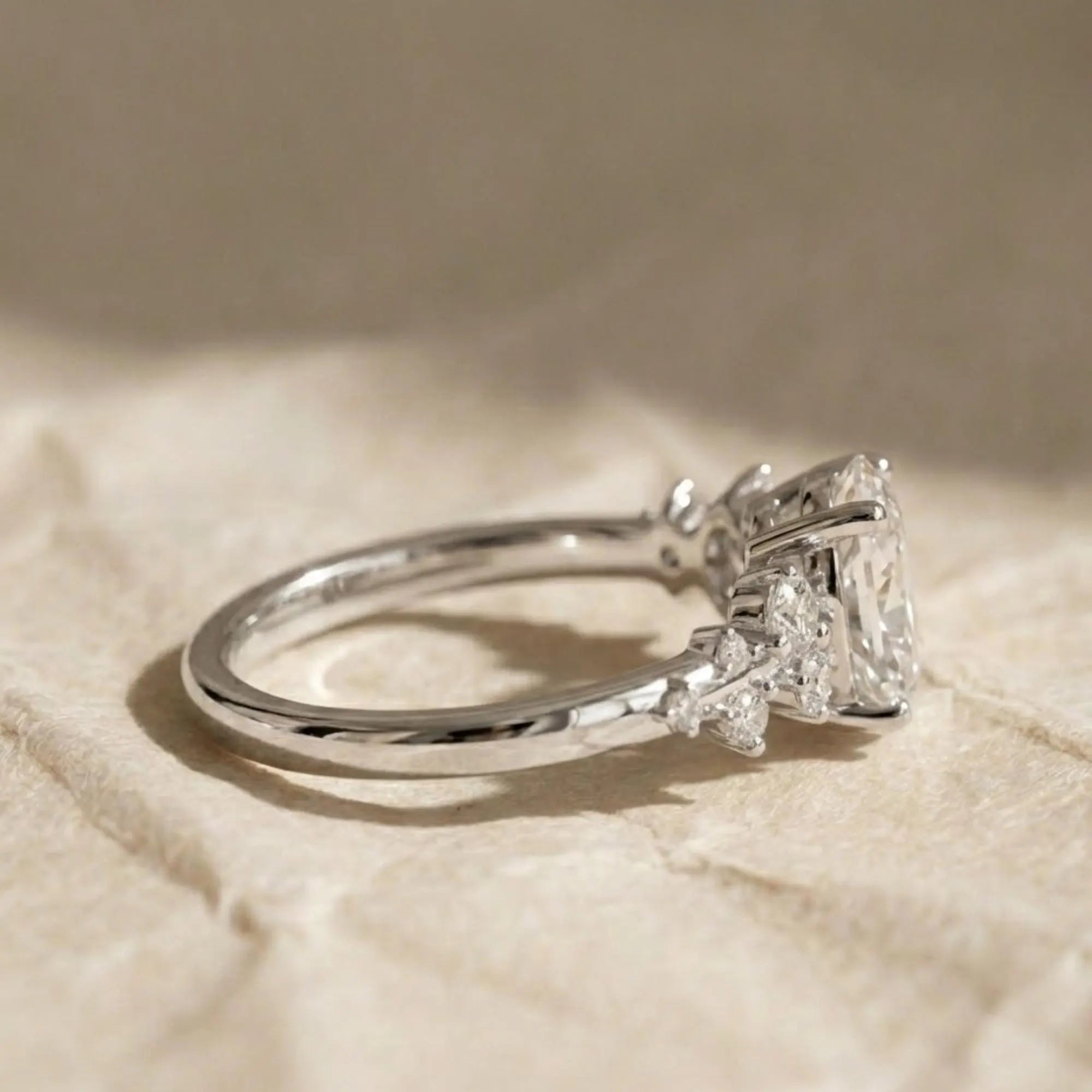 Travel Ring Oval Cut IGI Certified Lab Grown Diamond Engagement Ring, 3.00 CT Solitaire Diamond Ring, 14K Solid Gold, Anniversary Ring Gift