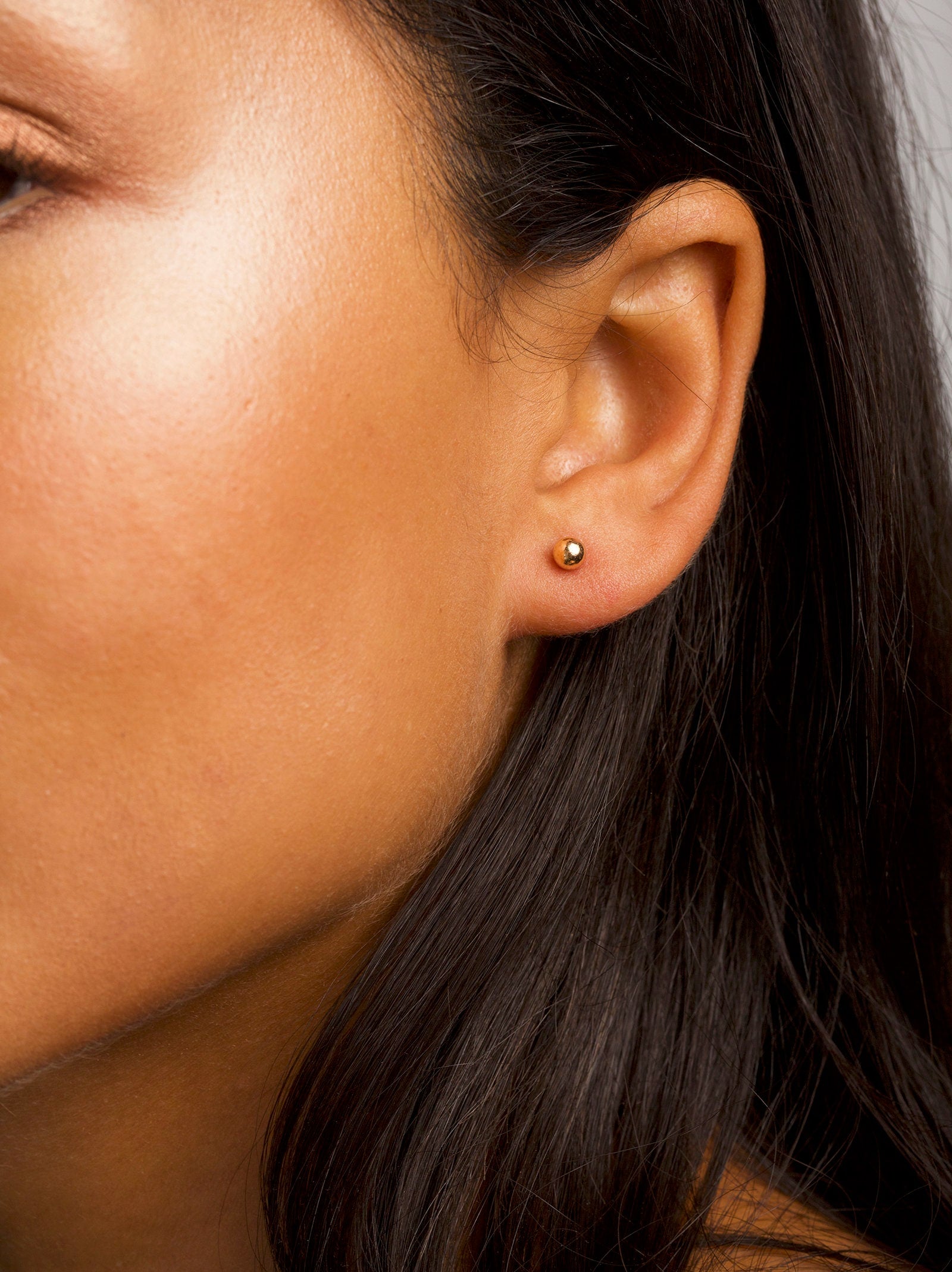14K Gold Ball Stud Earrings for Women, Bridesmaids Gift (4Mm)