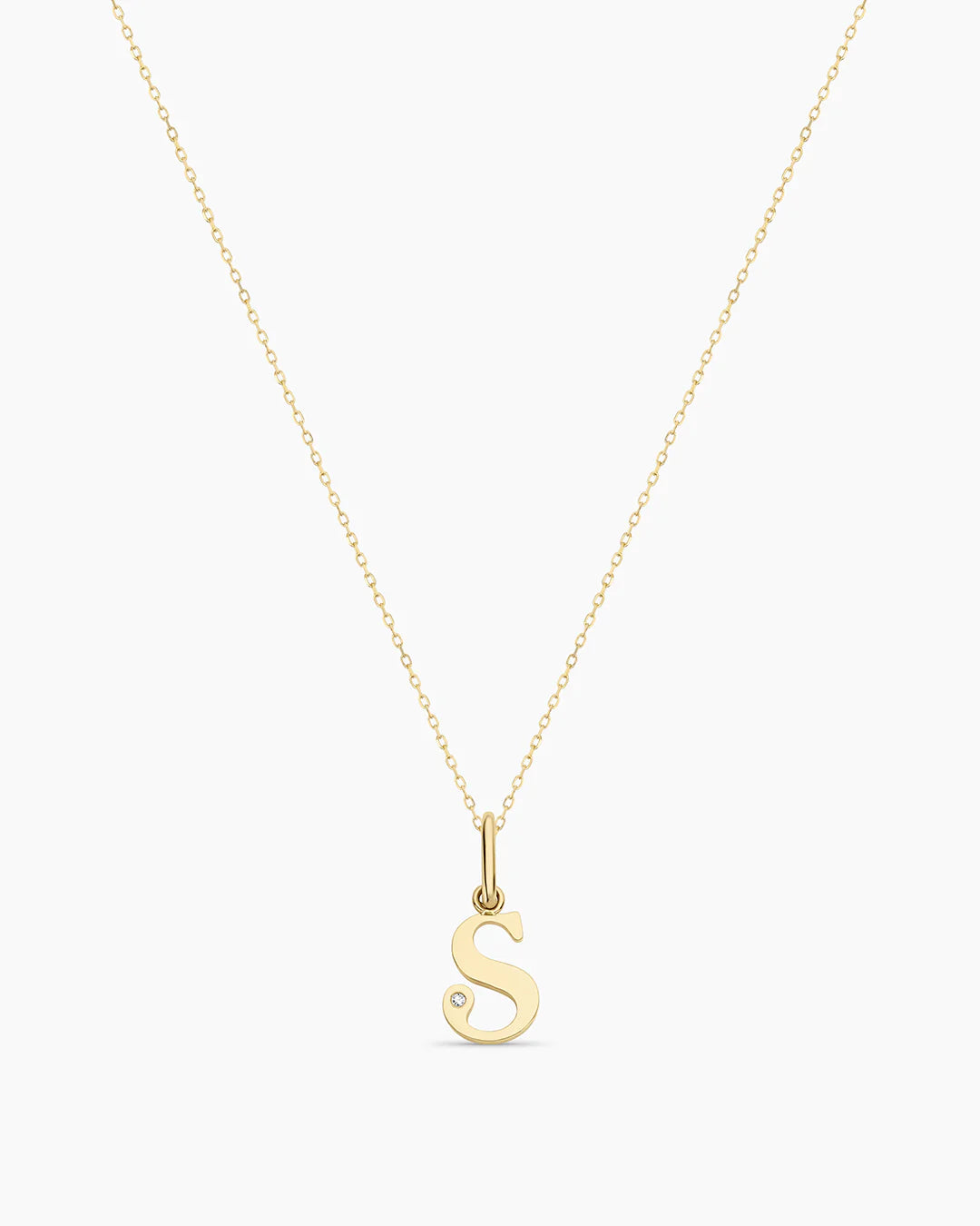 Diamond Vintage Alphabet Charm Necklace