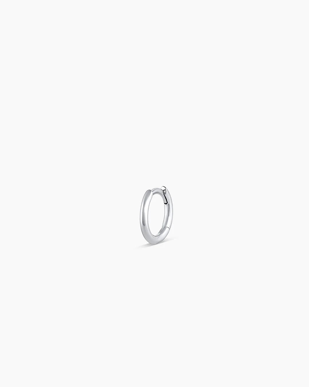 14K White Gold Classic Single Huggie