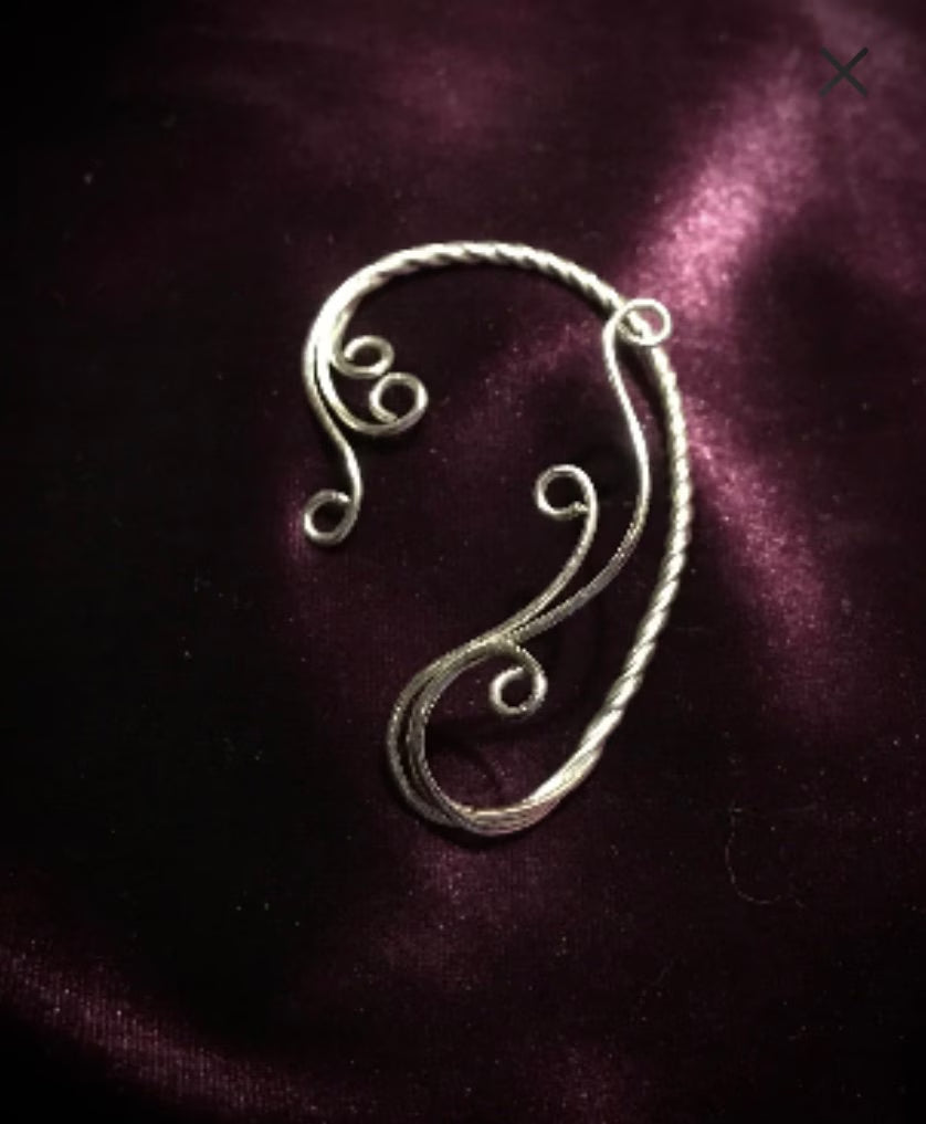 Wave Ear Cuff, Vine, Ear Jewelry, Ear Climber, Non Piercing, Ear Climber