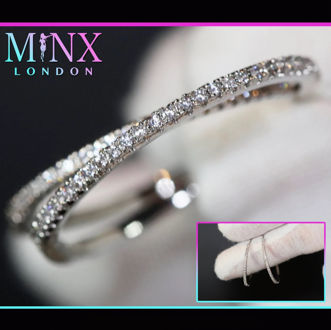 Diamond Hoop Earrings | Hoop Earrings | Womens Big Diamond Earrings | Silver Hoop Earrings with Diamonds | Womens Hoop Earrings | Earrings