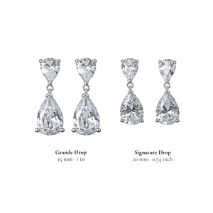 Sterling Silver CZ Teardrop Earrings: Double Drop Dangle Bridal Jewelry
