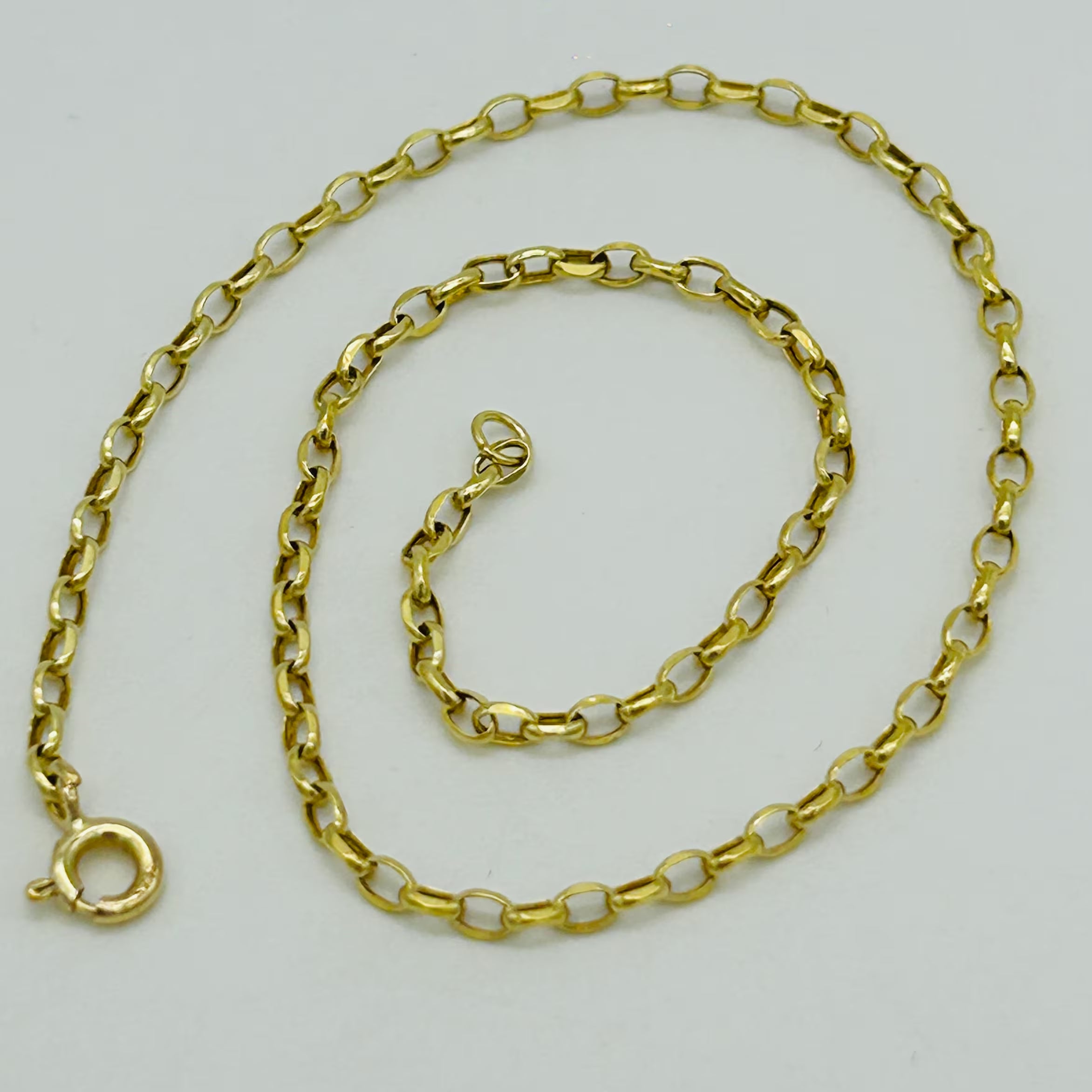 9Ct Real Yellow Gold 2Mm Belcher Anklet | 10 Inch Oval Link Anklet | Women Gold Anklet | Brand New