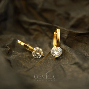 Dainty 14K Gold Vermeil CZ Diamond Huggie Hoops