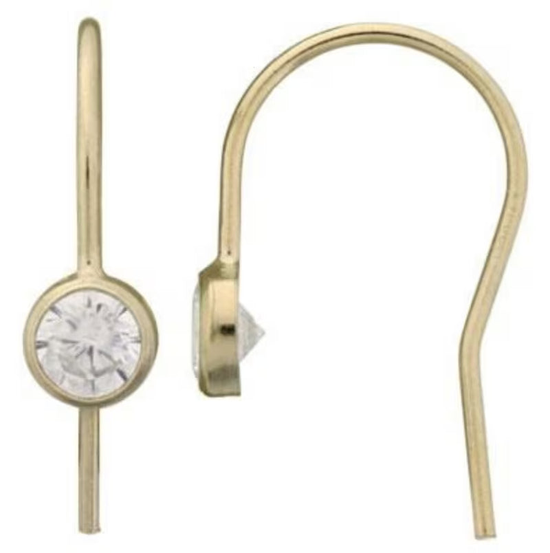 Dainty CZ Drop Earrings • Gold Dangle Earrings • CZ Dangle Earrings • Tiny Gold Earrings • Dainty Earrings