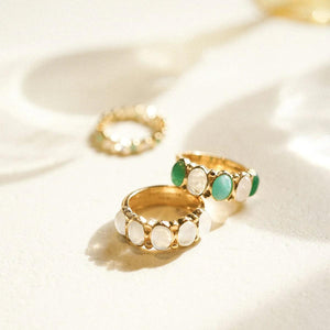 Stunning 18Ct Gold Plated Bold Mixed Gemstone Ring.