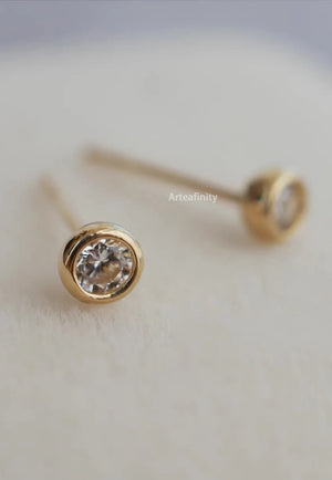 Gold Screw Earrings, 14K Solid Gold Earrings, Real Gold Earrings, Spring and Summer Dainty Earrings, Elegant Earrings, Gift for Her