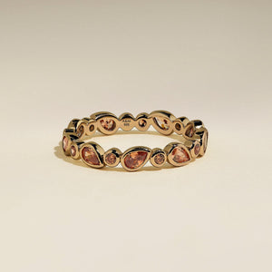 Stunning Gold Sunset Pear Band Ring - Perfect for Every Occasion!.