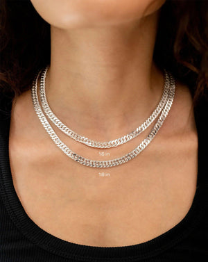 Oversized Curb Chain Statement Necklace.
