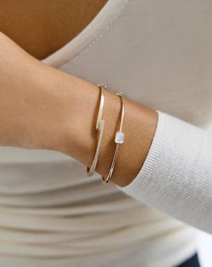 Stunning Emerald Lab Diamond Bangle - Timeless Elegance Awaits!.
