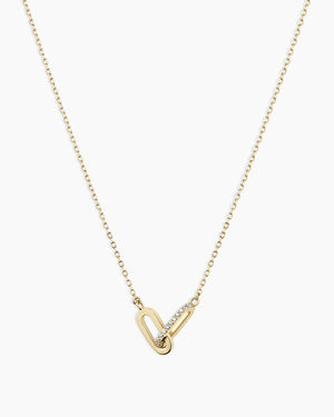 Diamond Bond Interlocking Link Necklace