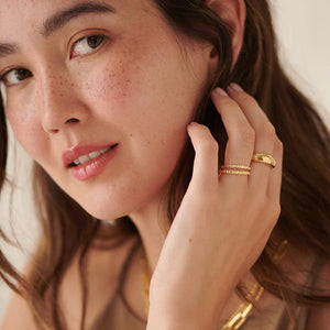 Estée Lalonde Sunburst Stacking Ring 18Ct Gold Plate