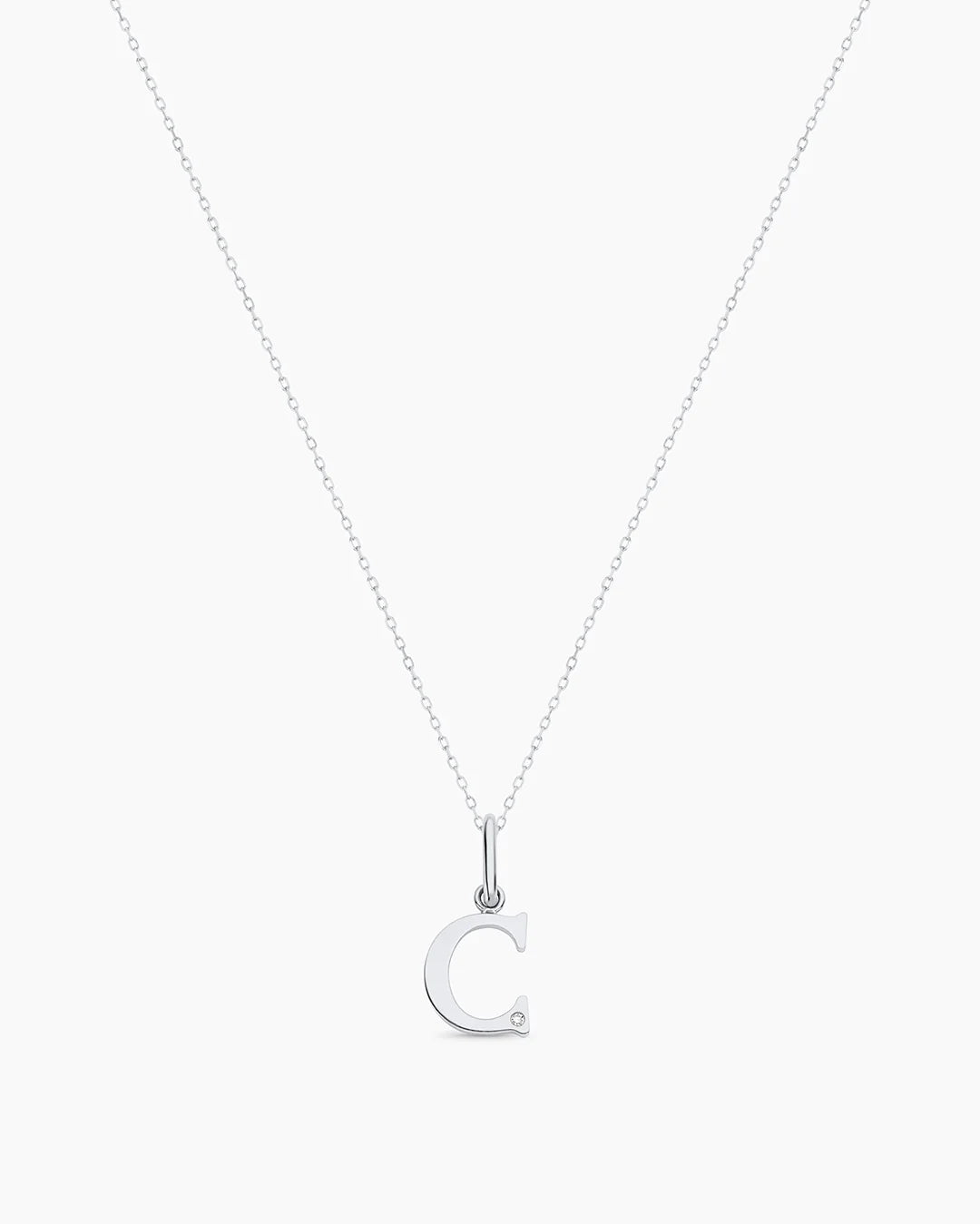 Diamond Vintage Alphabet Charm Necklace