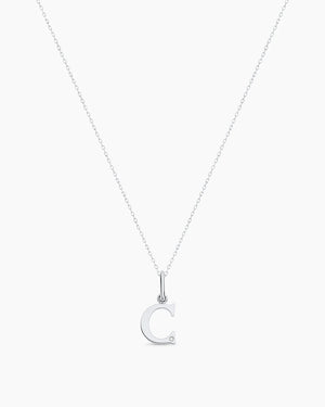 Diamond Vintage Alphabet Charm Necklace
