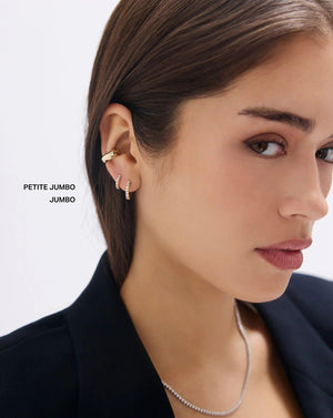 Glamorous Jumbo Diamond Huggie Earrings.