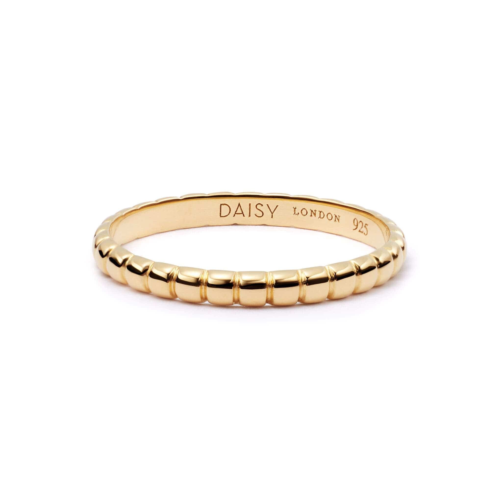 Dainty Ridged Stacking Ring 18Ct Gold Plate