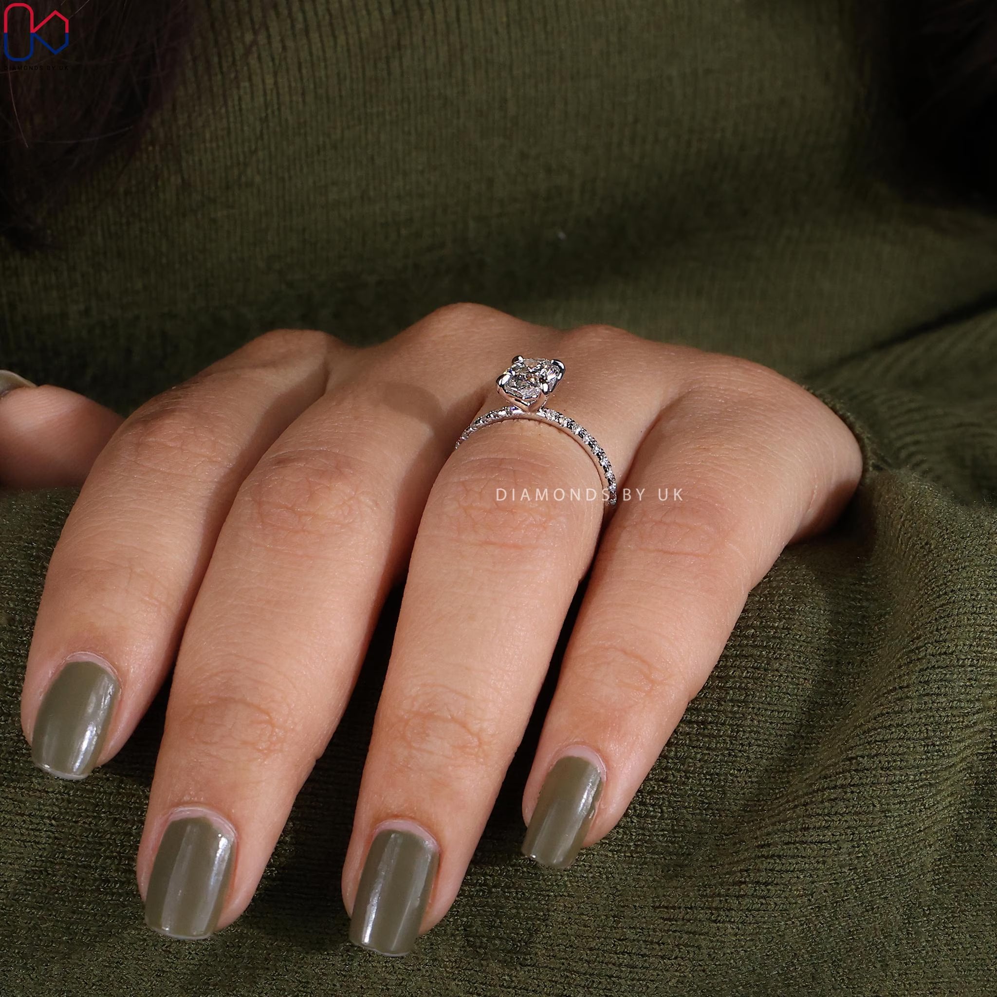Real Oval Lab Grown Diamond Engagement Ring Oval Lab Diamond Anniversary Ring Oval Brilliant Lab Diamond Ring Oval Proposal Ring for Her