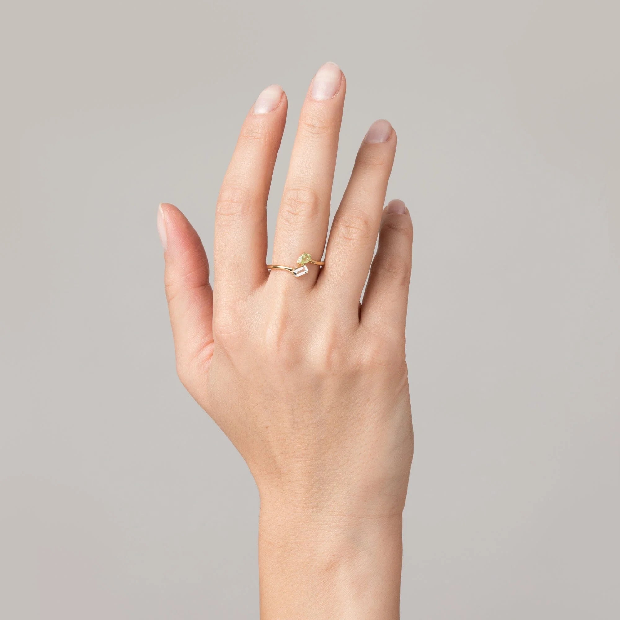 Toi Et Moi Gemstone Mini Heirloom Ring NikNenz™ Premium Gold & Diamonds