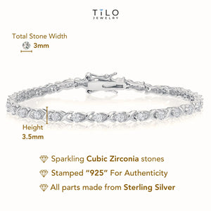 Sterling Silver Infinity X-Link Tennis Bracelet