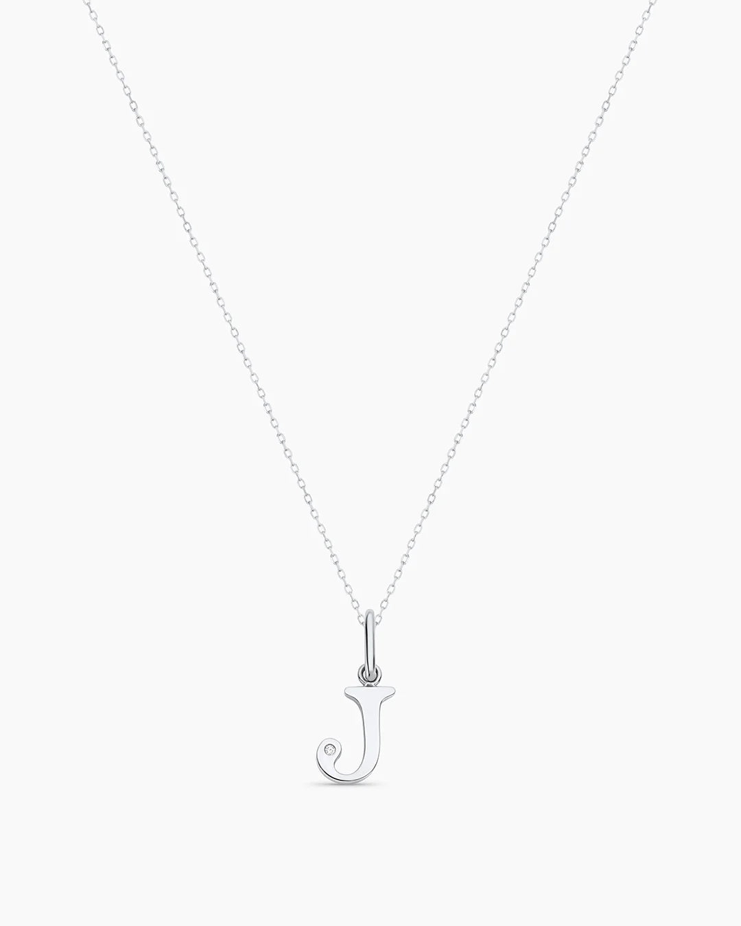 Diamond Vintage Alphabet Charm Necklace