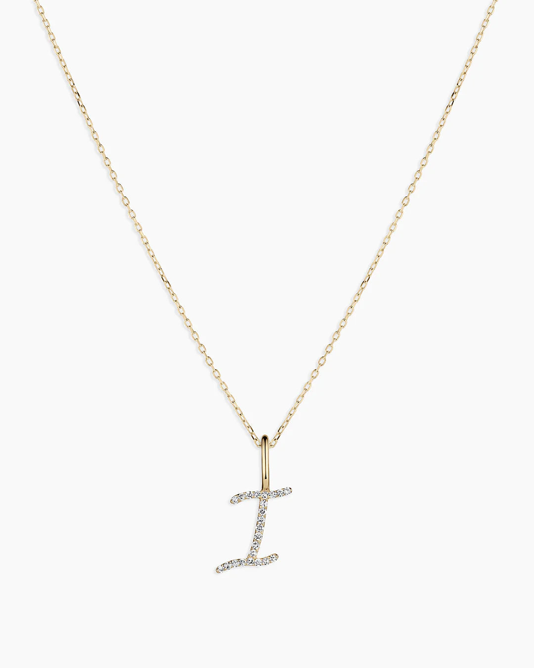 Diamond Script Alphabet Charm Necklace