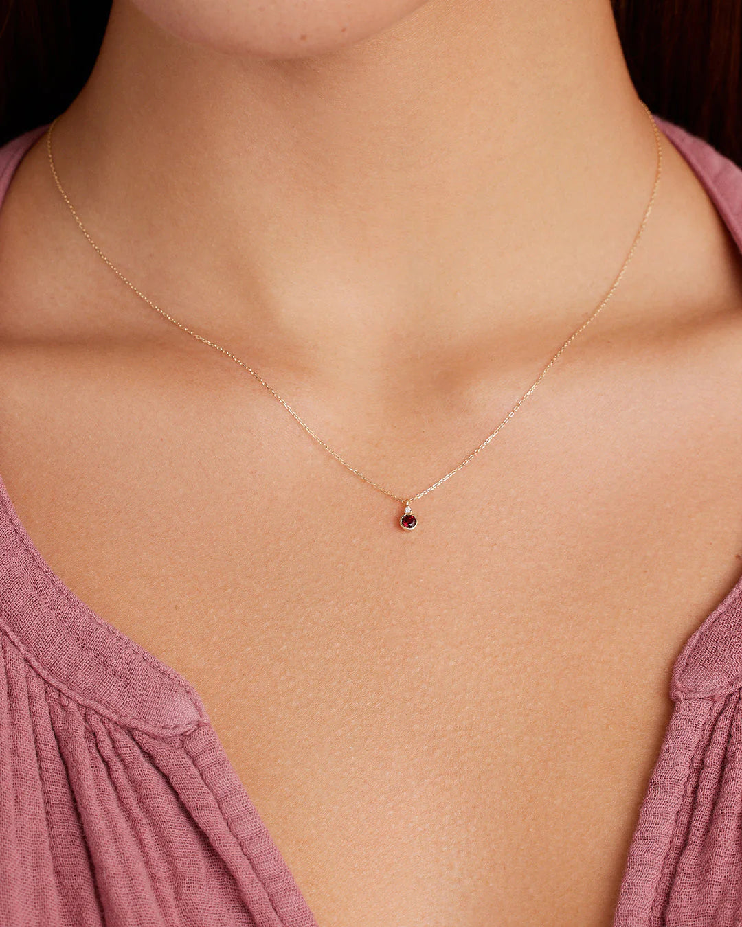 14K Gold Birthstone Necklace