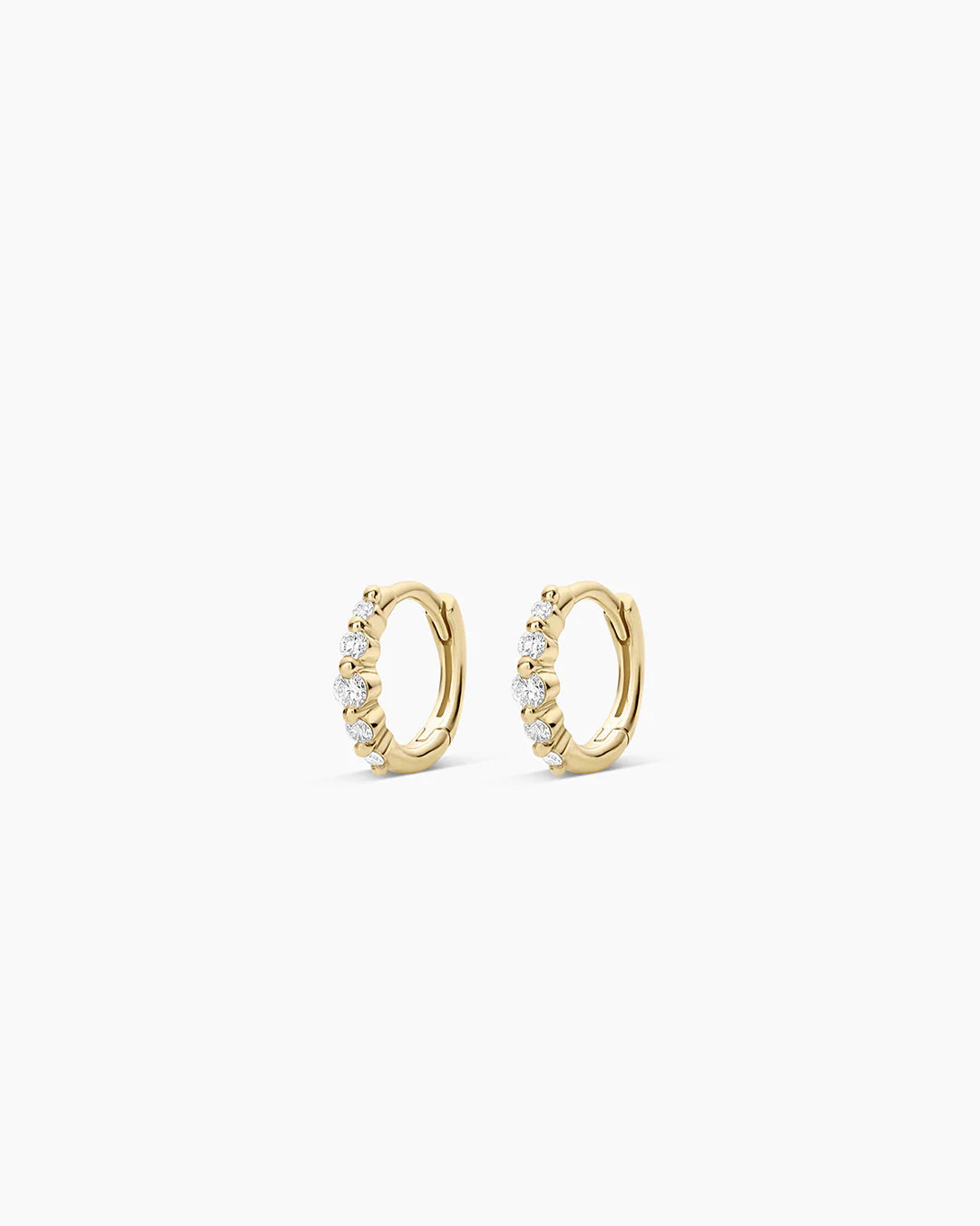 14K Elle Diamond Row Huggies