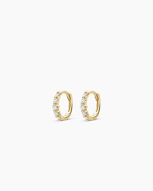 14K Elle Diamond Row Huggies