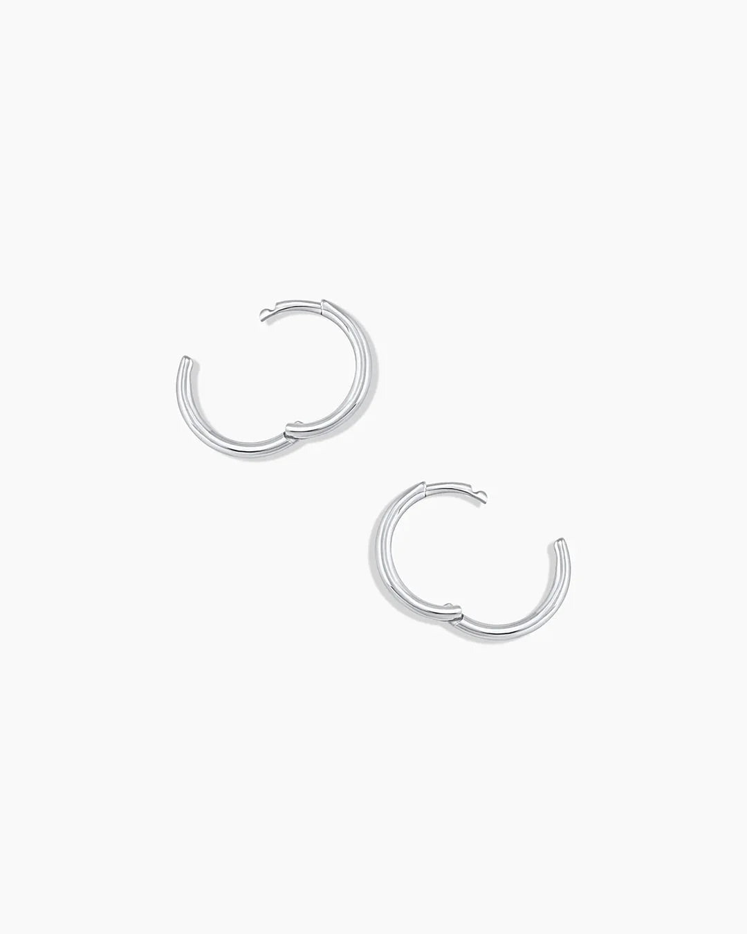 14K White Gold Classic Huggies