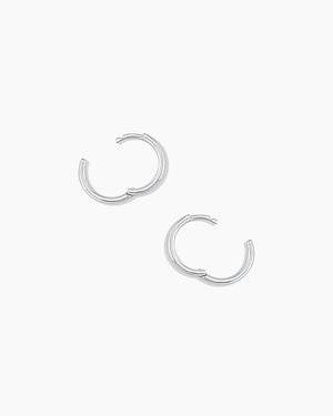 14K White Gold Classic Huggies