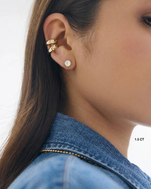 Exquisite Bezel-Set Round Lab Diamond Stud Earrings.