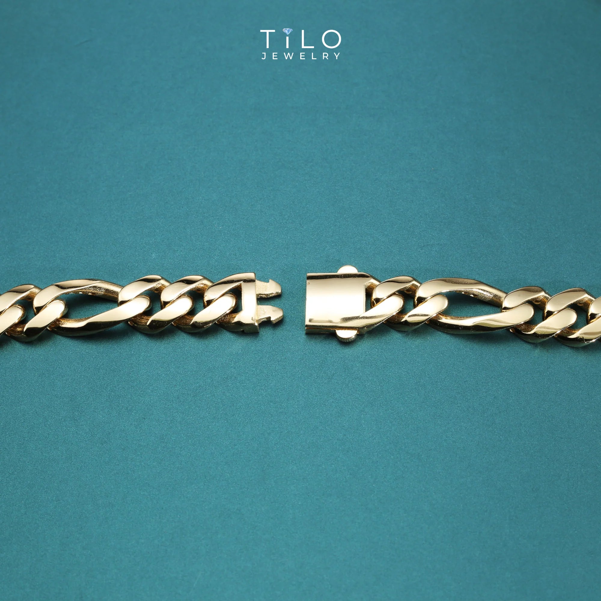14K Yellow Gold Figaro Link Chain Bracelet, Sizes 7.25In-8.25In