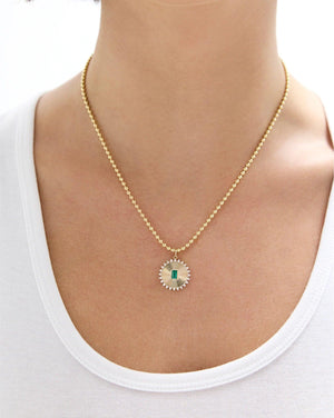 Stunning Fluted Emerald Pendant - Elevate Your Elegance.