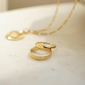 Elevate Your Style with the Estée Lalonde 18Ct Gold Plated Mini Signet Ring.