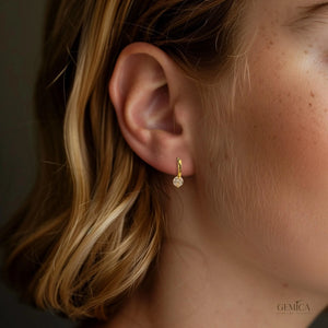 14K Gold Vermeil Diamond Stud Earrings: Elegant Minimalist Jewelry, Ohrstecker Gold, Ohrringe Gold