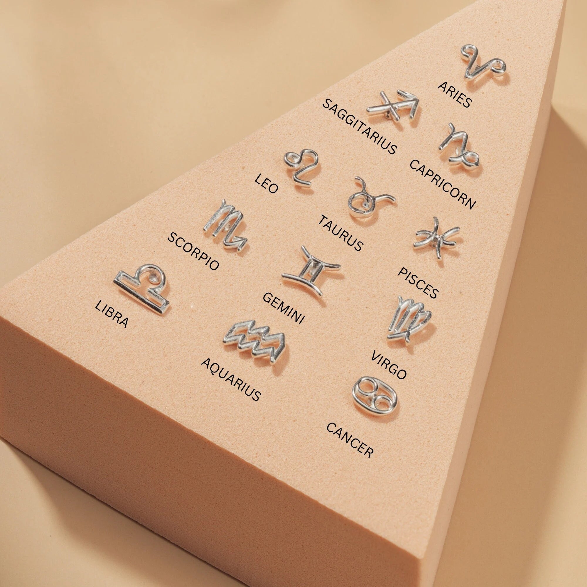 Zodiac Sign Stud Earrings in 925 Sterling Silver | 6Mm | Horoscope & Astrology Jewellery | Perfect Zodiac Sign Gift