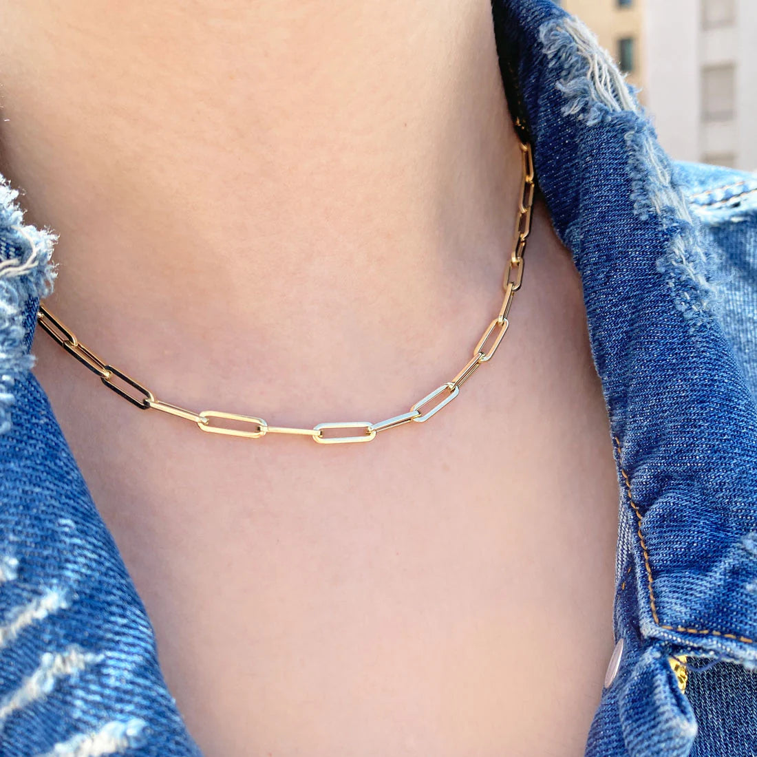 14K Paperclip Chain Necklace