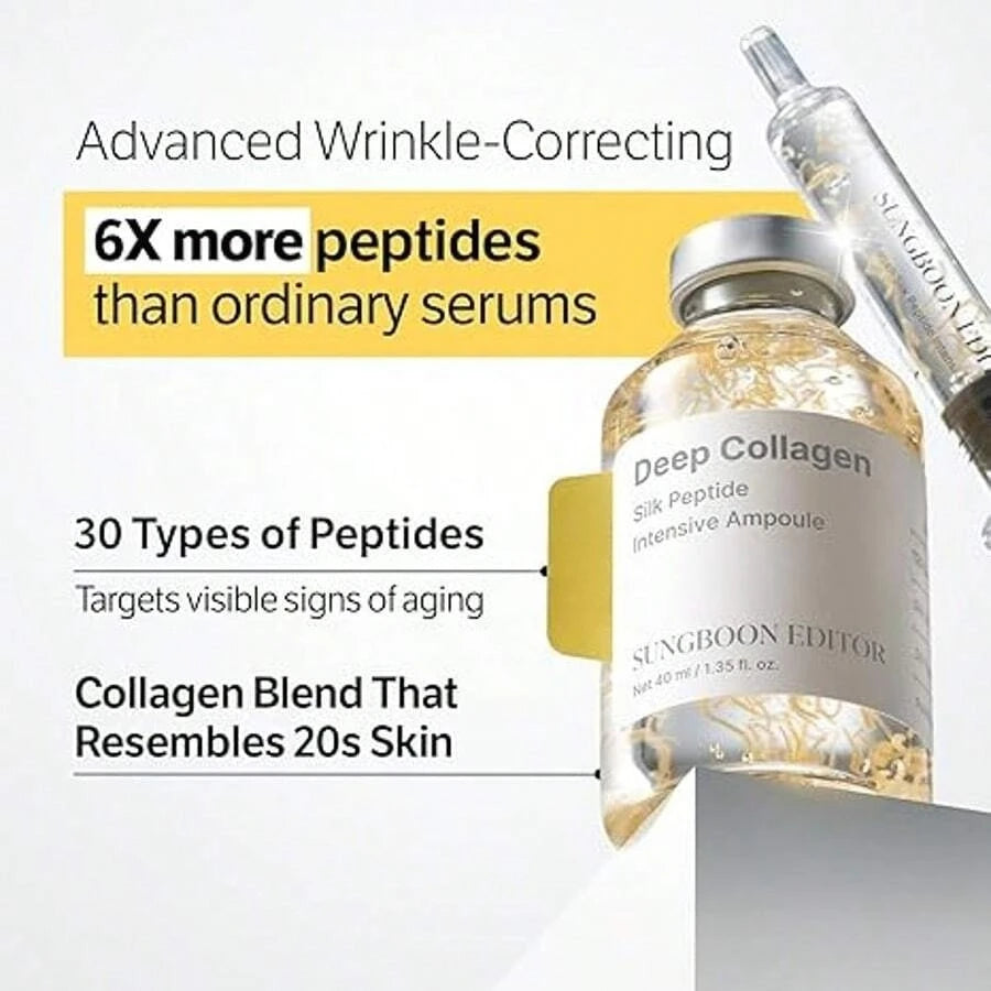 Silk Peptide Intensive Lifting Ampoule |Anti-Aging Serum for Face with Collagen & 30 Peptide Complex Skin Tightening & Firming