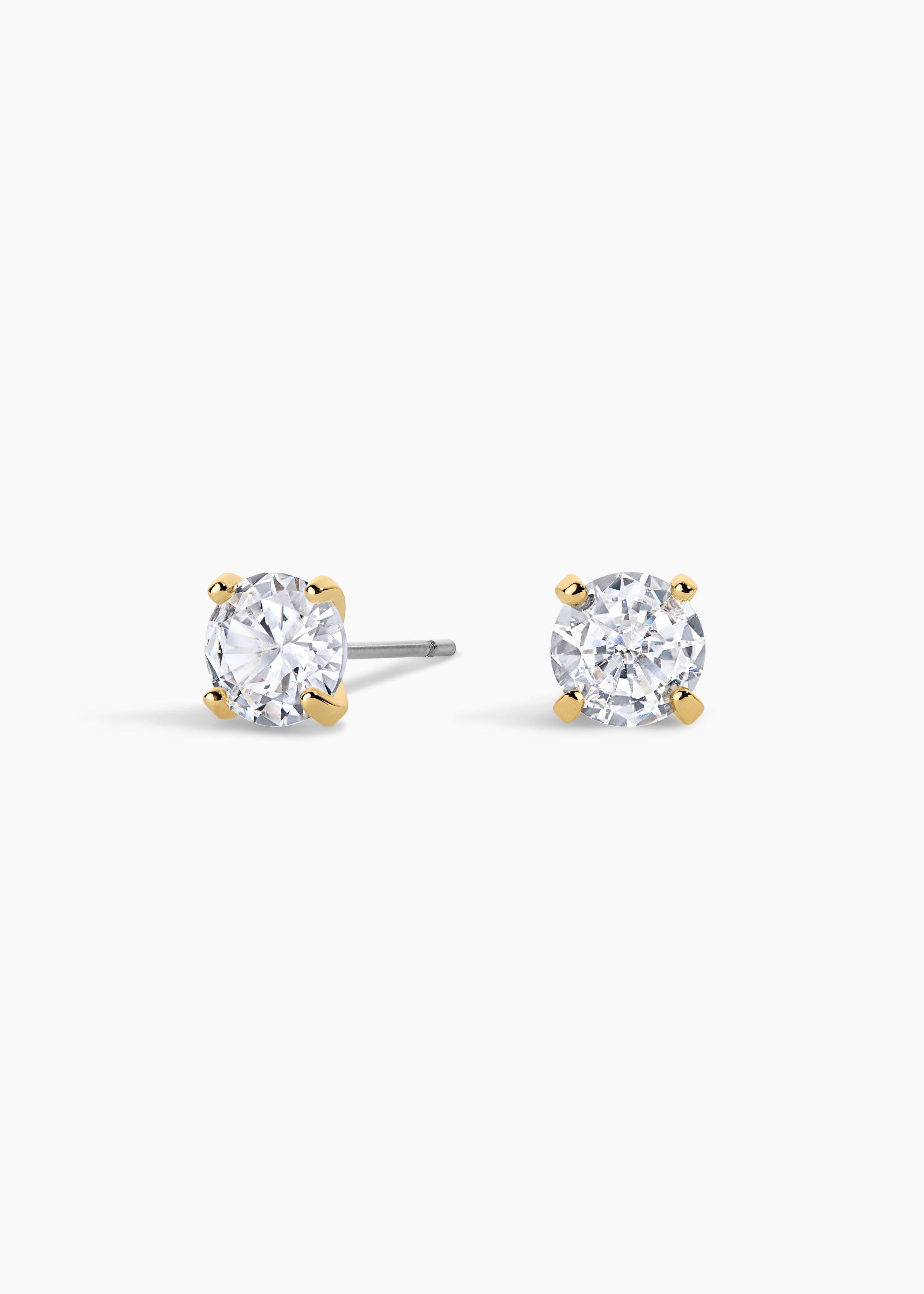 6Mm Stud Earrings NikNenz™ Premium Gold & Diamonds