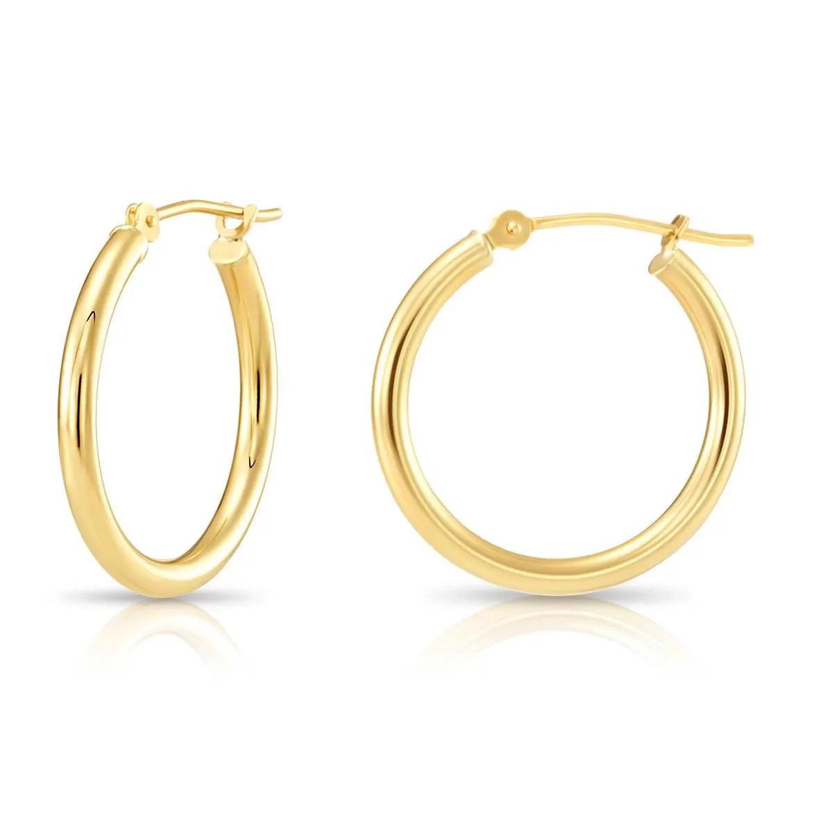 Discover Timeless Elegance with Our Handmade 10K Solid Gold Hoop Earrings - Available in White, Rose, and Yellow Gold.