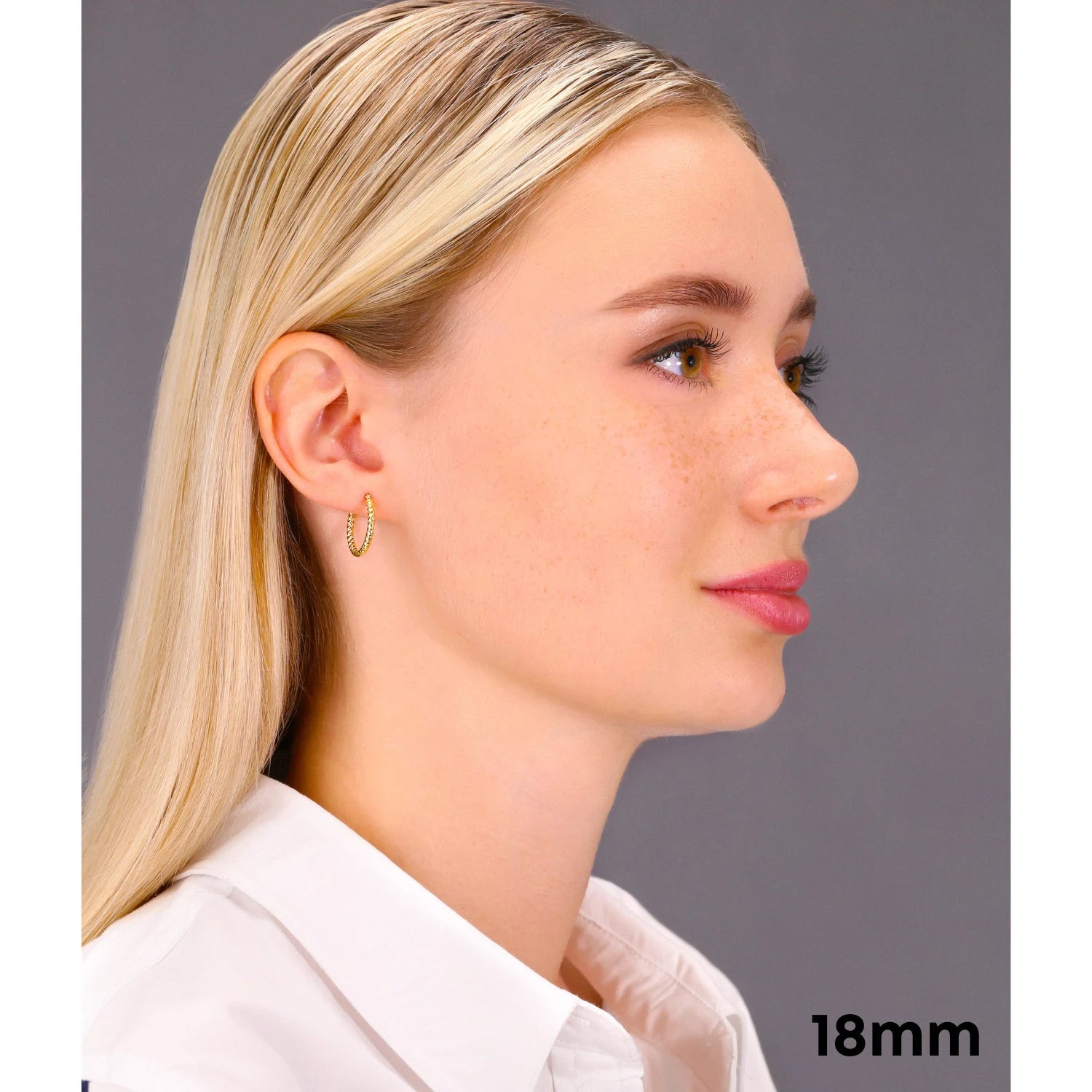 14K Yellow Gold Hoops with Spiral Diamond Cuts, the Twist Collection, 18Mm, 20Mm, 25Mm, 30Mm, Gifts for Her, Made by TILO Jewelry